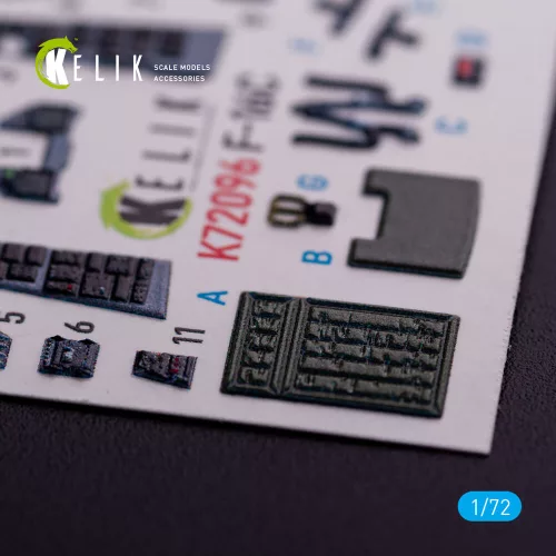 Kelik F-16C - interior 3D decals for Hasegawa kit - 3D belsőtér-részletező matricakészlet