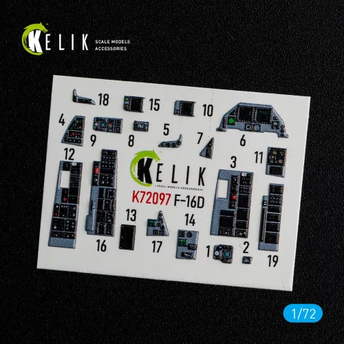 Kelik F-16D interior 3D decals for Revell kit - 3D belsőtér-részletező matricakészlet