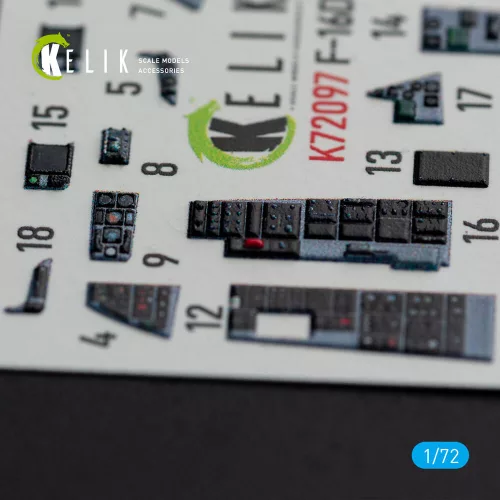Kelik F-16D interior 3D decals for Revell kit - 3D belsőtér-részletező matricakészlet