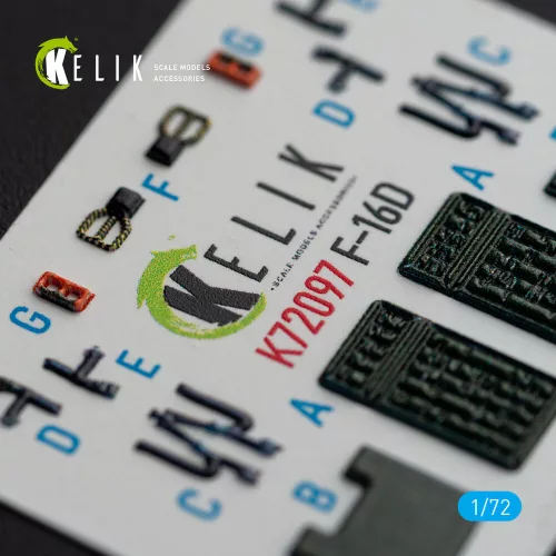 Kelik F-16D interior 3D decals for Revell kit - 3D belsőtér-részletező matricakészlet