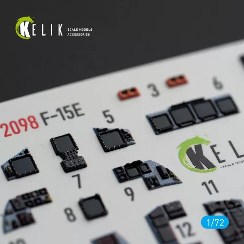 Kelik F-15E - interior 3D decals for GWH kit - 3D belsőtér-részletező matricakészlet