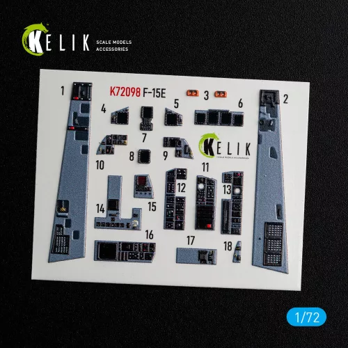 Kelik F-15E - interior 3D decals for GWH kit - 3D belsőtér-részletező matricakészlet
