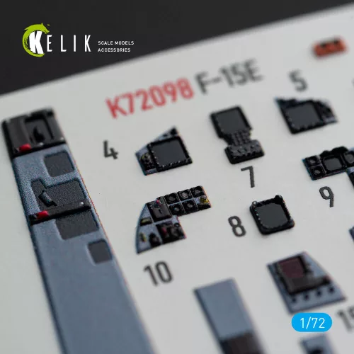 Kelik F-15E - interior 3D decals for GWH kit - 3D belsőtér-részletező matricakészlet