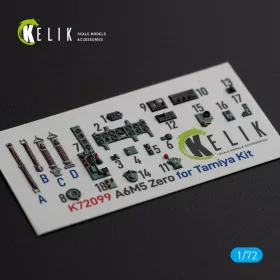   Kelik A6M5 Zero - interior 3D decals for Tamiya kit - 3D belsőtér-részletező matricakészlet