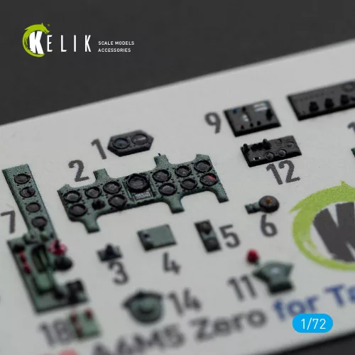 Kelik A6M5 Zero - interior 3D decals for Tamiya kit - 3D belsőtér-részletező matricakészlet