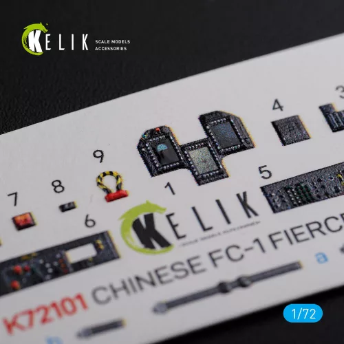 Kelik Chinese FC-1 Fierce Dragon interior 3D decals for Trumpeter kit - 3D belsőtér-részletező matricakészlet