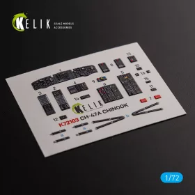   Kelik CH-47A interior 3D decals for Trumpeter kit - 3D belsőtér-részletező matricakészlet