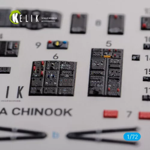Kelik CH-47A interior 3D decals for Trumpeter kit - 3D belsőtér-részletező matricakészlet