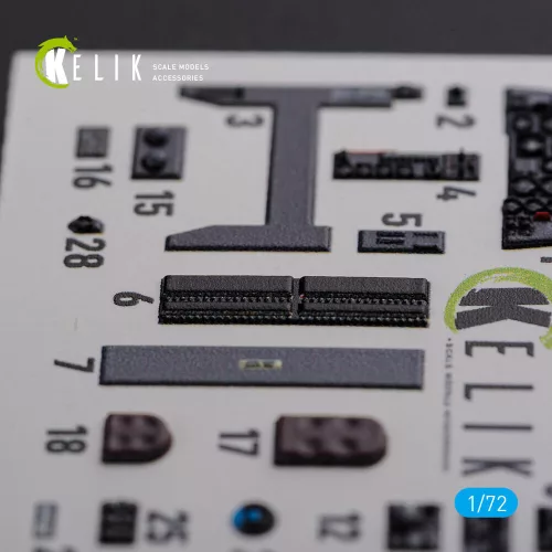 Kelik HE-219 UHU interior 3D decals for Dragon kit - 3D belsőtér-részletező matricakészlet