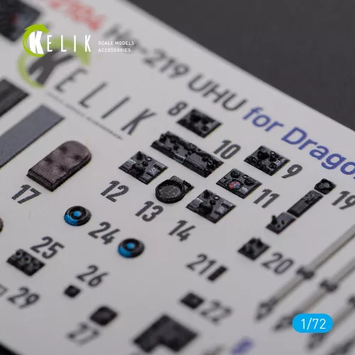 Kelik HE-219 UHU interior 3D decals for Dragon kit - 3D belsőtér-részletező matricakészlet