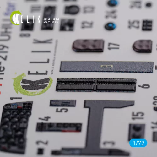 Kelik HE-219 UHU interior 3D decals for Dragon kit - 3D belsőtér-részletező matricakészlet