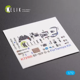   Kelik BF109 G-6 interior 3D decals for Tamiya kit - 3D belsőtér-részletező matricakészlet