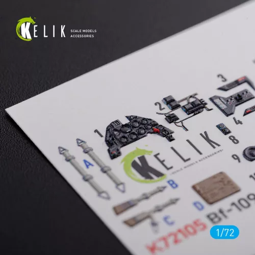 Kelik BF109 G-6 interior 3D decals for Tamiya kit - 3D belsőtér-részletező matricakészlet