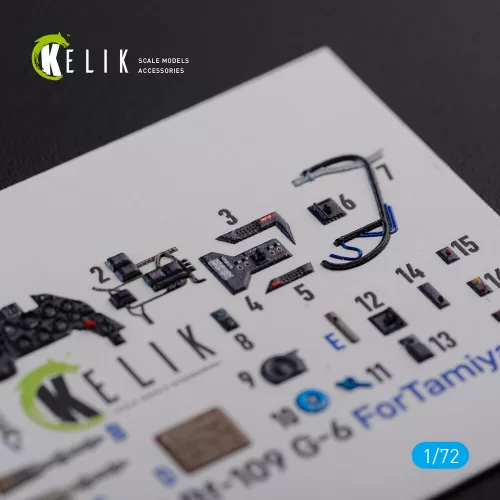 Kelik BF109 G-6 interior 3D decals for Tamiya kit - 3D belsőtér-részletező matricakészlet