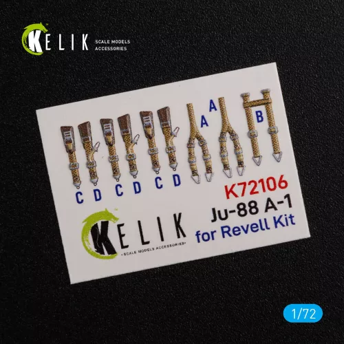 Kelik Ju-88 A-1 interior 3D decals for Revell kit - 3D belsőtér-részletező matricakészlet