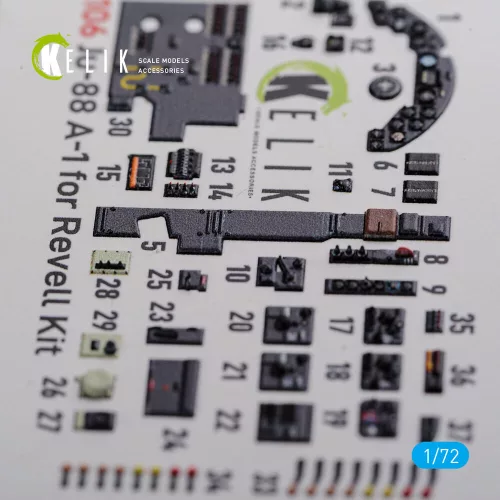 Kelik Ju-88 A-1 interior 3D decals for Revell kit - 3D belsőtér-részletező matricakészlet