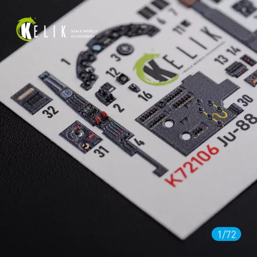 Kelik Ju-88 A-1 interior 3D decals for Revell kit - 3D belsőtér-részletező matricakészlet