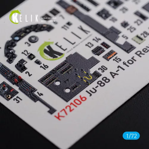 Kelik Ju-88 A-1 interior 3D decals for Revell kit - 3D belsőtér-részletező matricakészlet
