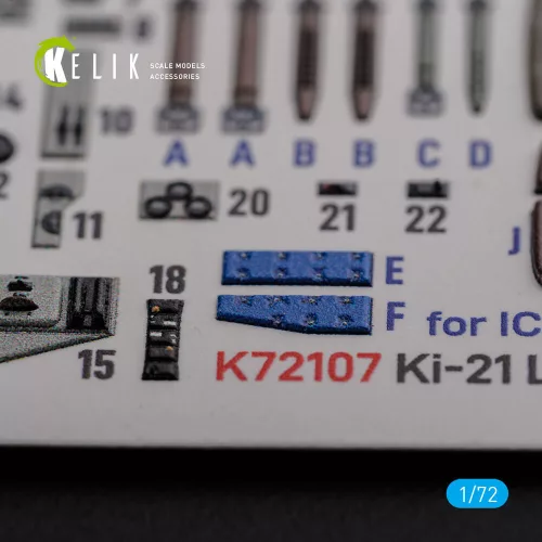 Kelik KI-21 interior 3D decals for ICM kit - 3D belsőtér-részletező matricakészlet