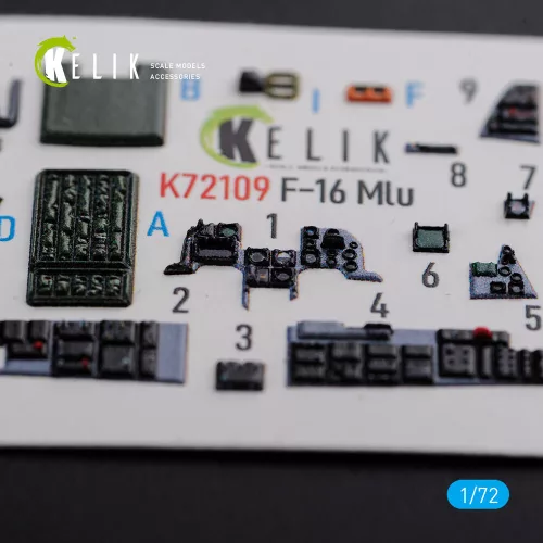 Kelik F-16 MLU interior 3D decals for Revell kit - 3D belsőtér-részletező matricakészlet