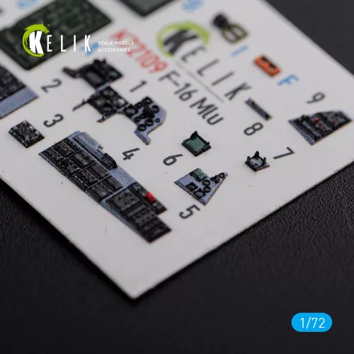 Kelik F-16 MLU interior 3D decals for Revell kit - 3D belsőtér-részletező matricakészlet