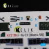Kelik F-16 CJ (Block 50) interior 3D decals for Tamiya kit - 3D belsőtér-részletező matricakészlet