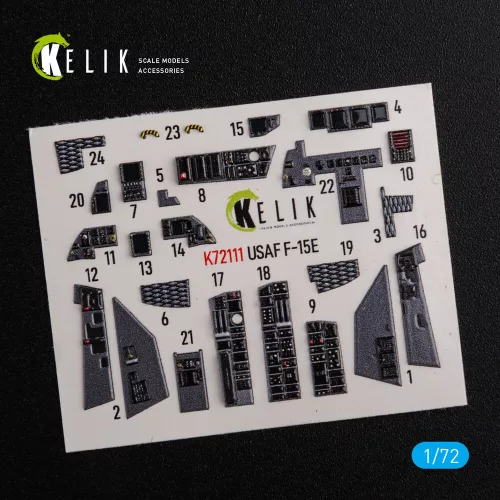 Kelik F-15E interior 3D decals for Academy kit - 3D belsőtér-részletező matricakészlet
