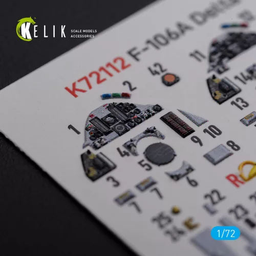 Kelik F-106A Delta Dart interior 3D decals for Meng kit - 3D belsőtér-részletező matricakészlet