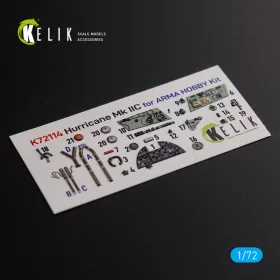   Kelik Hurricane Mk IIC interior 3D decals for Arma Hobby kit - 3D belsőtér-részletező matricakészlet