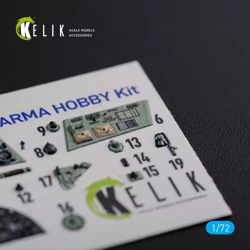 Kelik Hurricane Mk IIC interior 3D decals for Arma Hobby kit - 3D belsőtér-részletező matricakészlet