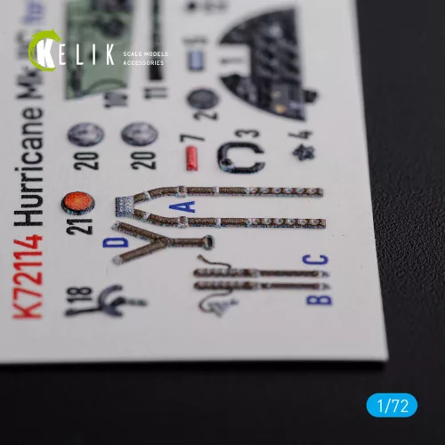 Kelik Hurricane Mk IIC interior 3D decals for Arma Hobby kit - 3D belsőtér-részletező matricakészlet