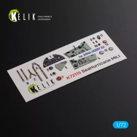   Kelik Sea Hurricane Mk I interior 3D decals for Arma Hobby kit - 3D belsőtér-részletező matricakészlet