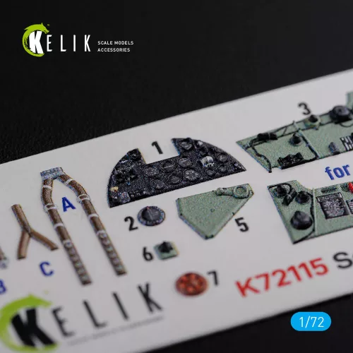 Kelik Sea Hurricane Mk I interior 3D decals for Arma Hobby kit - 3D belsőtér-részletező matricakészlet