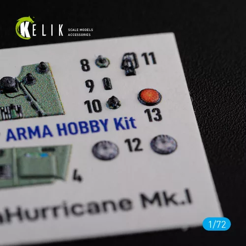 Kelik Sea Hurricane Mk I interior 3D decals for Arma Hobby kit - 3D belsőtér-részletező matricakészlet