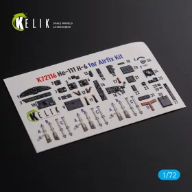   Kelik He-111 H6 interior 3D decals for Airfix kit - 3D belsőtér-részletező matricakészlet