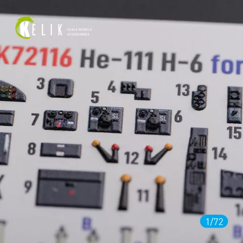 Kelik He-111 H6 interior 3D decals for Airfix kit - 3D belsőtér-részletező matricakészlet
