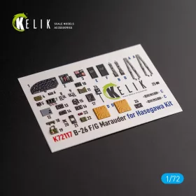   Kelik B-26 F/G Marauder - interior 3D decals for Hasegawa kit - 3D belsőtér-részletező matricakészlet