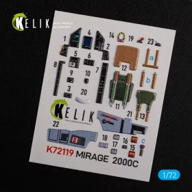   Kelik Mirage 2000C interior 3D decals for ModelSvit kit - 3D belsőtér-részletező matricakészlet