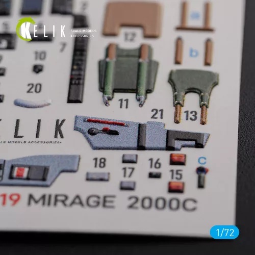 Kelik Mirage 2000C interior 3D decals for ModelSvit kit - 3D belsőtér-részletező matricakészlet