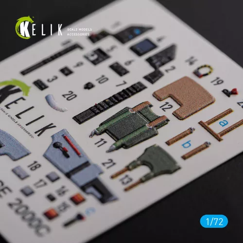 Kelik Mirage 2000C interior 3D decals for ModelSvit kit - 3D belsőtér-részletező matricakészlet