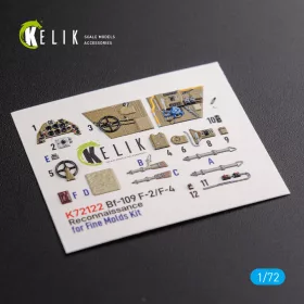   Kelik BF109-F2/F4 reconnaissance interior 3D decals for Fine Molds kit - 3D belsőtér-részletező matricakészlet