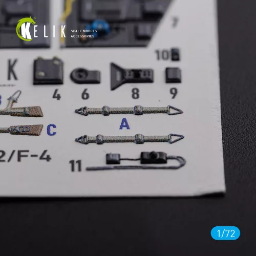 Kelik BF109-F2/F4 interior 3D decals for Fine Molds kit - 3D belsőtér-részletező matricakészlet