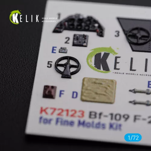 Kelik BF109-F2/F4 interior 3D decals for Fine Molds kit - 3D belsőtér-részletező matricakészlet