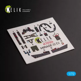   Kelik MIRAGE III CJ - interior 3D decals for SpecialHobby kit - 3D belsőtér-részletező matricakészlet