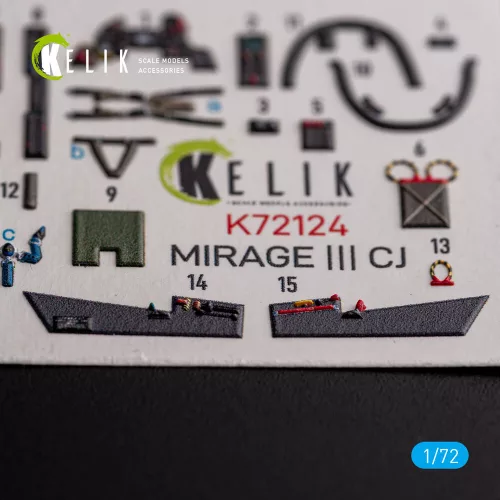 Kelik MIRAGE III CJ - interior 3D decals for SpecialHobby kit - 3D belsőtér-részletező matricakészlet