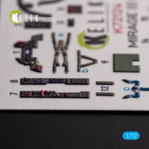 Kelik MIRAGE III CJ - interior 3D decals for SpecialHobby kit - 3D belsőtér-részletező matricakészlet