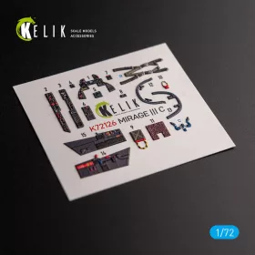   Kelik MIRAGE III C - interior 3D decals for Modelsvit kit - 3D belsőtér-részletező matricakészlet