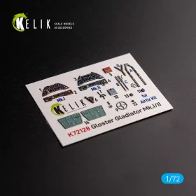   Kelik Gloster Gladiator Mk.I/II - interior 3D decals for Airfix kit - 3D belsőtér-részletező matricakészlet