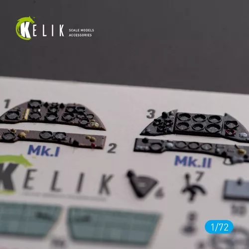 Kelik Gloster Gladiator Mk.I/II - interior 3D decals for Airfix kit - 3D belsőtér-részletező matricakészlet