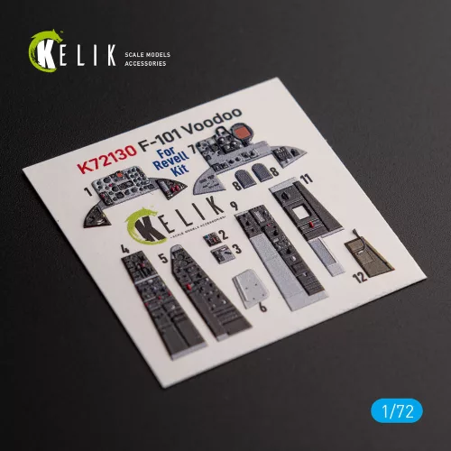 Kelik F-101 Voodoo - interior 3D decals for Revell kit - 3D belsőtér-részletező matricakészlet